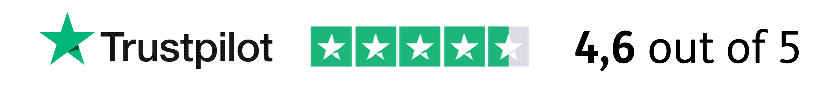 trustpilot 4,6 out of 5